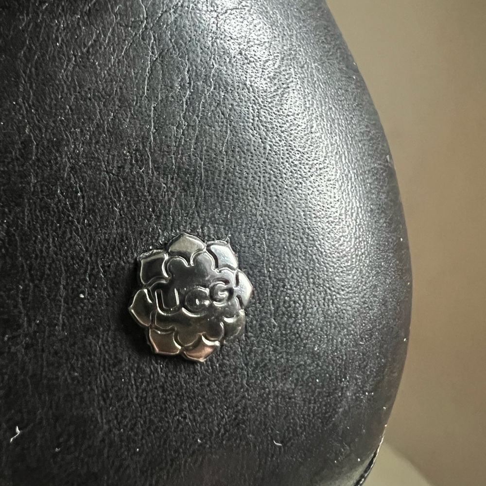 UGG Jardin Platform Boots Black Leather Buckle Straps Side Zip - Picture 5 of 12